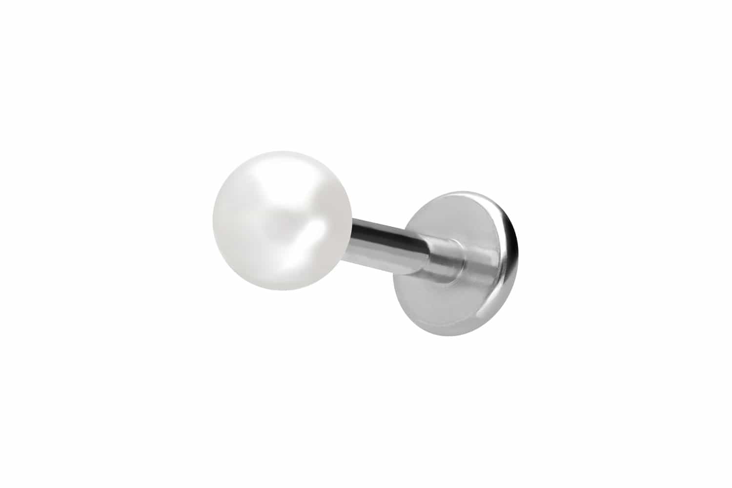 Titan Labret Piercing mit Innengewinde SYNTHETISCHE PERLE
